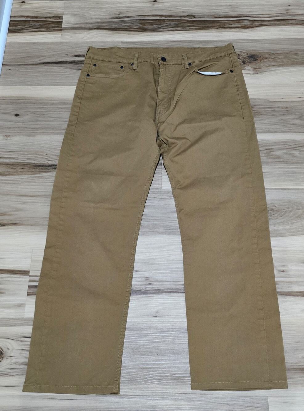 Levi’s 505 Regular Fit Jeans Mens 38x29 Tan / Khaki Straight Color Denim